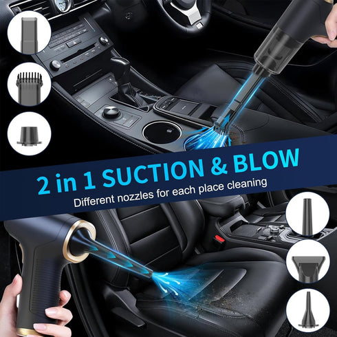 Handheld Cordless Car Vacuum Cleaner for Crevice Cleaning, 2 in 1 Dust Buster & Air Blower, 6000PA Portable Mini Hand Held Rechargeable Vacuum Cle...