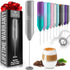 Zulay Kitchen Powerful Milk Frother Wand - Mini Milk Frother Handheld Stainless Steel - Battery Operated Drink Mixer for Coffee, Lattes, Cappuccin...