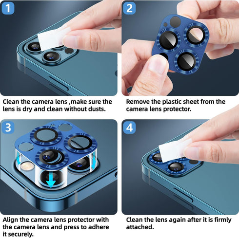 Korecase for iPhone 12 Pro Max Camera Lens Protector, Anti Scrach HD Tempered Glass Camera Screen Protector Cover,Aluminum Alloy Whole Camera Lens...
