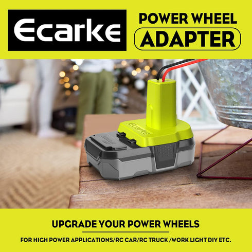 Ecarke for Power Wheels Adaptor for Ryobi 18V One+ P108 P107 P102 Battery Dock Power Connector RC Toy & Car,e-Bike 12 Gauge Robotics ?with Wire Te...
