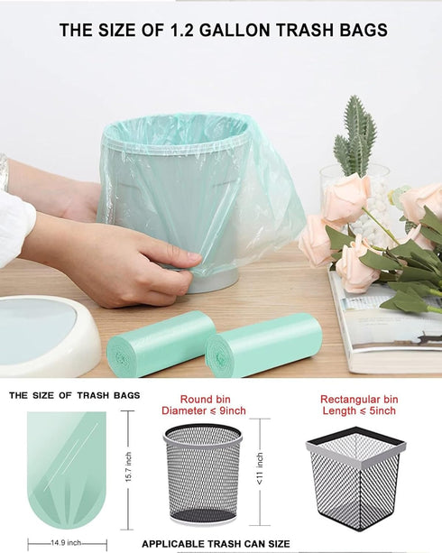 Trash Bags Small 1.2 Gallon AYOTEE, Garbage Bags for Home Office Kitchen fit 5 Liter 5L,1 Gal,74 count, Mini Compostable Bathroom Wastebasket Can ...
