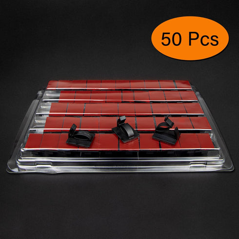 SOULWIT 50Pcs Adjustable Cable Management Clips, Adhesive Organizers Sticky Wire Clips Cord Holder for TV PC Ethernet Under Desk Wall Home Office...