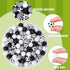 JarThenaAMCS Soccer Silicone Beads for Keychain Making Kit with 114Pcs 15mm Black White Gray DIY Silicone Beads Tassels Key Rings for Home Office ...