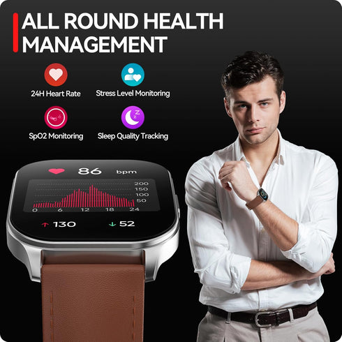 Smart Watch for Men Women, 1.96" AMOLED Display, Fitness Watch(Answer/Make Call) with Heart Rate Sleep SpO2 Monitor,IP68 Waterproof Activity Track...