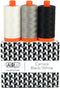 Aurifil Thread CB CarrarBlk/Wh 3pc, black...