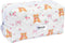 Cute Travel Makeup Bag, Cotton Quilted Small Cosmetic Bag Handmade, Bear Bow Patterns Coquette Aesthetic Floral Pouches Toiletry Brushes Pencil Or...