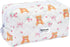 Cute Travel Makeup Bag, Cotton Quilted Small Cosmetic Bag Handmade, Bear Bow Patterns Coquette Aesthetic Floral Pouches Toiletry Brushes Pencil Or...