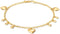 Barzel 18K Gold Plated Heart Ankle Bracelet For Women, 10 Inches - Made In Brazil...