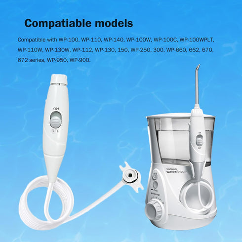 Oral Hygiene Accessories Replacement Hose and Handle Parts Compatible with Waterpik Water Flosser WP-100 WP-300 WP-660 WP-662 WP-670 WP-672 WP-900...
