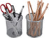 EasyPAG Pencil Holder Mesh Pen Cup Marker Holder Makeup Brush Holders for Home, School & Office, 2 Pack, Silver...