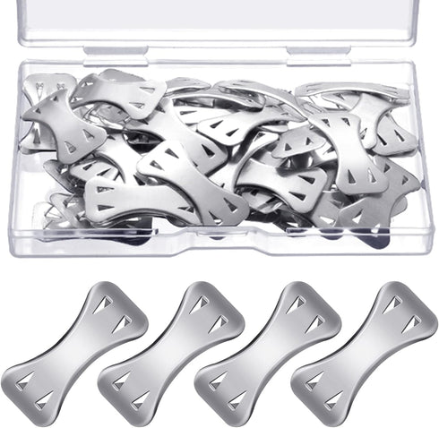 50 Pieces Bandage Clips Only Bandage Wrap Clips Bandage Metal Clips Aluminum Bandage Pins with Plastic Storage Box Replaceable Wrap Fastener Clip ...
