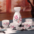 Tosnail 5 Pieces Ceramic Japanese Sake Set, 1 Serving Carafe and 4 Cups - Pink Sakura...