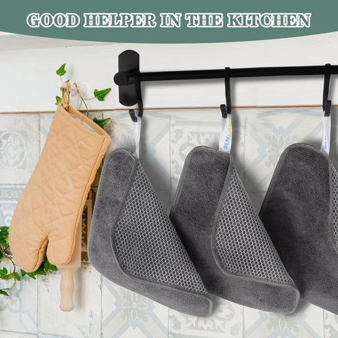 SINLAND Microfiber Dish Cloth for Washing Dishes Dish Washing Rags Best Kitchen Washcloth Cleaning Cloths Wash Cloths with Poly Scour Side 7.87Inc...