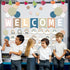 67 Pieces Simply Boho Welcome Classroom Bulletin Board Set Rainbow Bulletin Board Classroom Decoration Balloon Paper Fans Cutouts for Primary Scho...