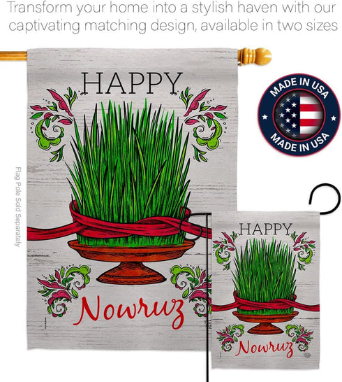 Sabzeh Nowruz Dorm Decor Banner Wall Art Flag Pole Patio Lawn Garden Room Decorations Indoor Outdoor Tapestry Yard Signs Celebration Persian New Y...