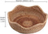 Handmade Rattan Round Fruit Basket Food Storage Bowls Kitchen Organizer Snack Serving Bowl Wavy Edge Circle Tray Basket, Boho Home Décor Display T...