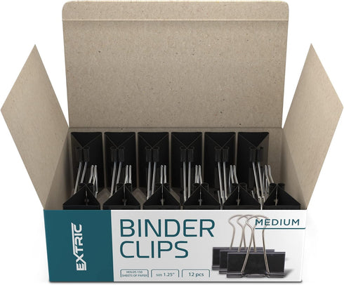 Binder Clips - 48 Medium Binder Clips, Binder Clips Medium, Binder Paper Clips, Binder Clip, Clips Office Supplies...