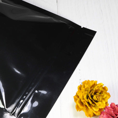 Double-Sided Matte/Glossy Color with Clear Round Window Stand-Up Pouch (100 Bags/Pack) (4" x 6.3", Glossy Black)...