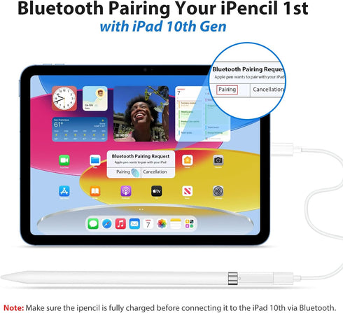 Pencil Charger Adapter for Apple Pencil 1st Generation, USB C to for Lightning Adaptor Charging Dongle Connector Accessories Bluetooth Pairing Onl...