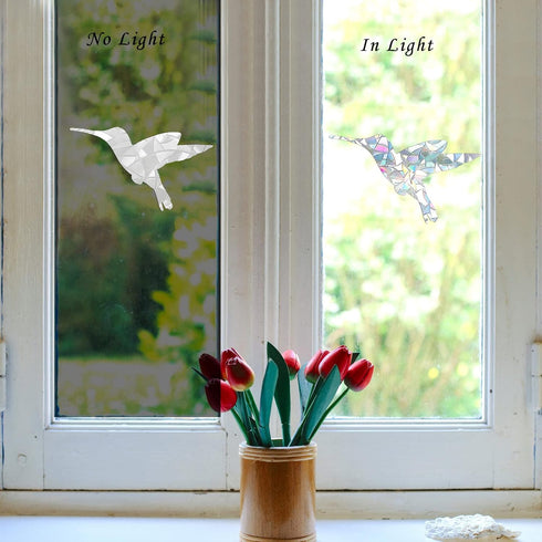 Large Hummingbird Static Window Clings Anti Collision Window Decals for Bird Strikes, Glass Awareness Stickers, Stop Birds Flying into Windows, Se...