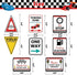 WERNNSAI Racing Car Party Decorations - 10PCS Funny Car Birthday Decoration Signs for Boys Kids Racing Car Theme Party Supplies Racing Cars Route ...