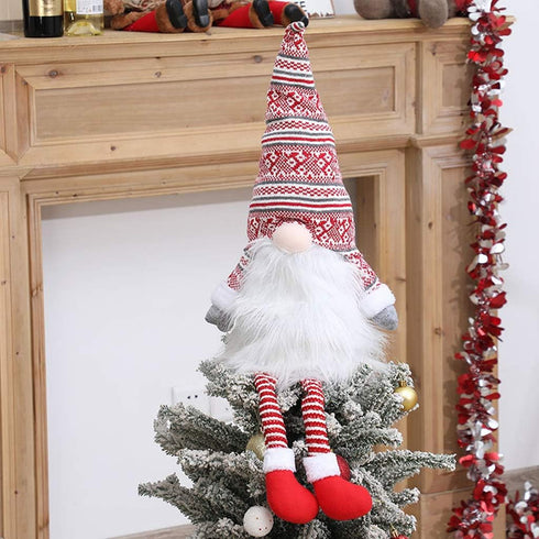 Gnome Christmas Tree Topper,Gnome Christmas Ornaments Santa Gnomes Plush Party Decoration Ornament Supplies...