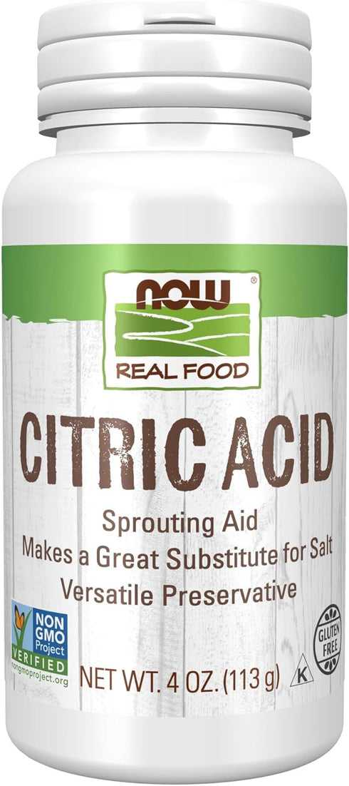 NOW Foods, Citric Acid, Sprouting Aid, Great Substitute for Salt, Preservative Found in Citrus Fruits, 4-Ounces...