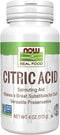 NOW Foods, Citric Acid, Sprouting Aid, Great Substitute for Salt, Preservative Found in Citrus Fruits, 4-Ounces...
