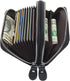 Women's RFID Blocking Leather Zipper Card Wallet Small Purse Credit Card Case Holder for Mother Day Gift (Black)...