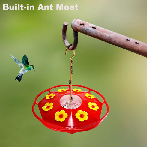 Hummingbird Feeders for Outdoors Hanging, Hummzinger Hummingbird Feeder, Bee-proof, Leak-proof, No Drip, Easy to Clean, with Cleaning Brushes (8-P...