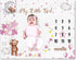 Sleeping Bear Monthly Baby Milestone Blanket Bear Star Balloon Flannel Blanket Boy Newborn Infant Swaddle Blanket Growth Chart Baby Blanket with F...