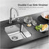 Highcraft 9737 Double Cup Kitchen Sink (3-1/2 Inch) Stainless Steel Drain Assembly With Strainer Basket and Rubber Stopper, 1 Count (Pack of 1)...