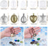 anezus Pendant Trays with Glass Cabochons for Jewelry Making, 90pcs Pendants Trays Set Including 30pcs Bezel Pendant Trays Blanks, 30pcs Glass Cab...