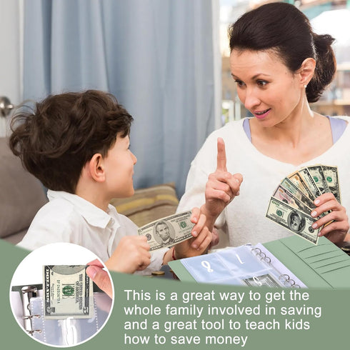 100 Envelopes Money Saving Challenge Binder,100 Day Storage Budgeting Binder Budget Book Cash Saving Challenge Box kit with Pouches,Family Emergen...