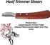 Hoof Knife, Stainless Steel Blade Curved Farrier Horse Hoof Trimmer with Non Slip Rubber Wood Handle, Multipurpose Hoof Loop Trimming Knife, for H...