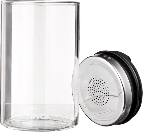 Prepara Evak Fresh Saver Airless Canister, Glass & Stainless, Medium, Soft Touch Black Handle...