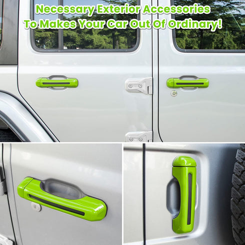 Door Handle Inserts Cover Trim+Tailgate Handle Cover for 2018-2024 Jeep Wrangler JL JLU Sports Sahara Freedom Rubicon Unlimited Gladiator JT 2-Doo...