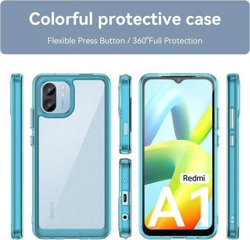 for Redmi A1/A2 phone case, lightweight and high transparency shock absorption protection, TPU material for comfortable touch, screen camera lens ...