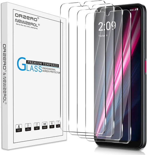 Orzero (4 Pack) Compatible for T-Mobile REVVL 6x Pro 5G / REVVL 6 Pro 5G Tempered Glass Screen Protector, Protector De Pantalla 2.5D Arc Edges 9H ...