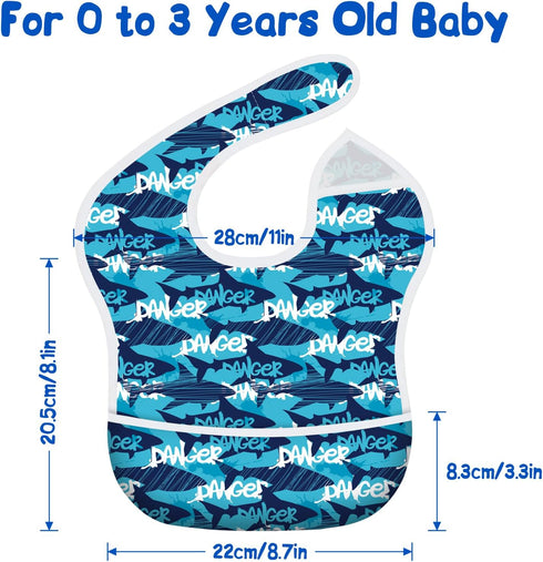 Mess Proof Baby Bibs, Waterproof Baby Apron for Boy and Girl, Kids Essentials for Travel Baby Bibs for Eating, Feeding Bibs Age:0-3 Years Old ?Sha...
