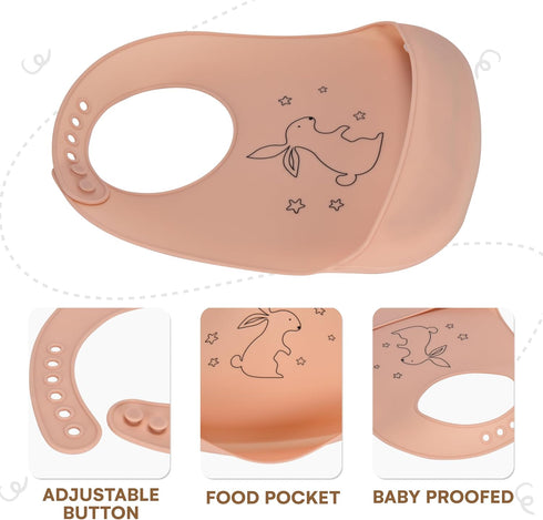 Silicone Bib - Soft Silicone Bibs for Babies,Toddler & Small Kids - Baby Bibs with Food Catcher, BPA Free and Waterproof - Durable Baby Food Bibs ...