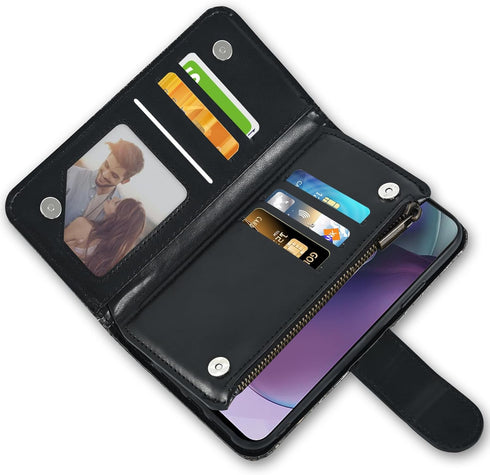 Asuwish Phone Case for Motorola Moto G Stylus 4G 2023 Wallet Cover with Screen Protector and Wrist Strap Bling Glitter Leather Flip Zipper Card Ho...