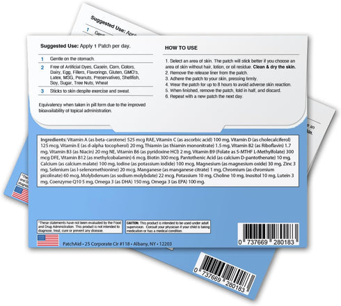 Kids Multi Plus Topical Patch with Omega-3 by PatchAid (30-Day Supply)...