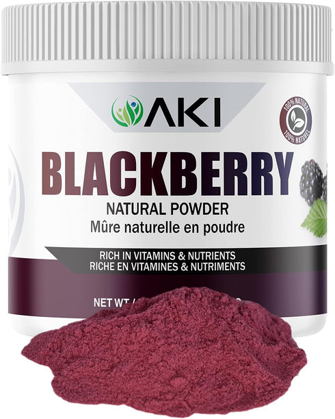AKI BlackBerry Powder, Ideal in Nutrients, Vitamin C, Sugar-Free, Vegan-Friendly - Ideal for Baking, Flavoring, Smoothie, Yogurt, Popsicles, Sprin...