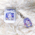 Fycyko Compatible with AirPods 2 Case Clear Cute Cartoon Rabbit Keychain Protective Cover Space Astronaut Purple Pattern Card Cover Credit Card ID...