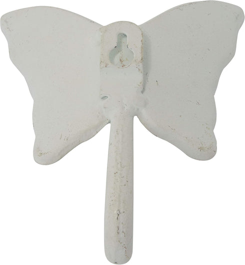 Foreside Home & Garden Rustic Antique White Metal Butterfly Wall Hook...