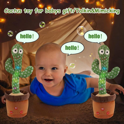 Dancing Cactus Talking Cactus Baby Toys Singing toys, Baby Cactus Repeating What You Say Baby Boy Toys Imitation Toys Glowing Musical Toys Childre...
