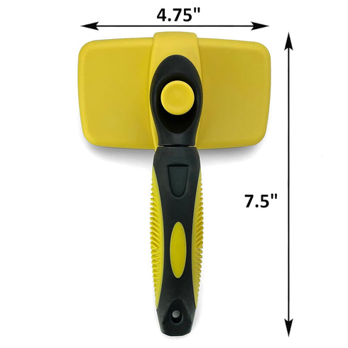 Self-Cleaning Grooming Brush for Dogs and Cats, Retractable Bristles for Easy Hair and Fur Removal - 7.5" Size...