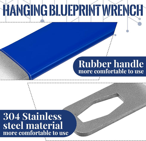 Hanging Clamps Blueprint Power Wrench Stainless Steel Document Tool, 0.98 x 7.87 Inch...