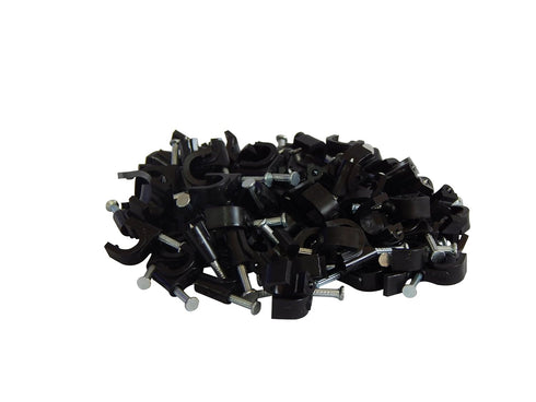 100 Pack Black / 8mm RG6 Cable Clips...